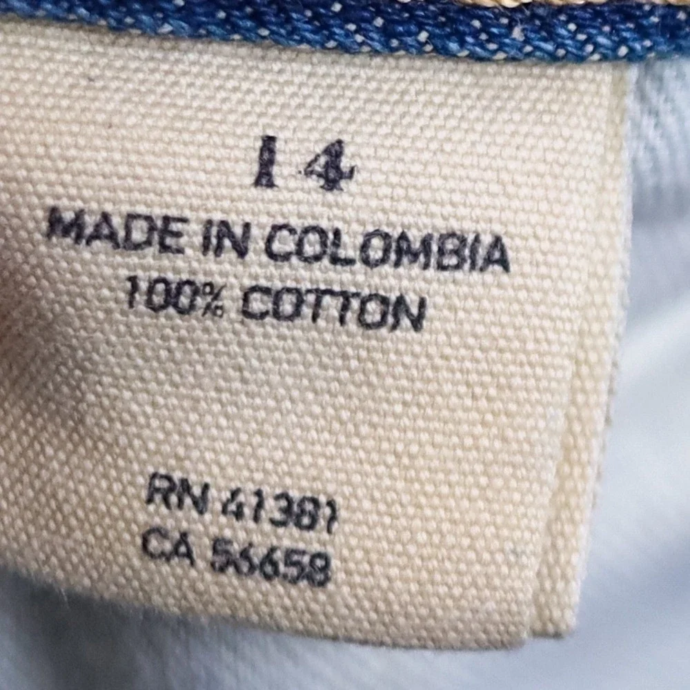 Polo Ralph Lauren‎ Distressed Denim Shorts Kids Size 14 Blue Frayed Cotton Jean